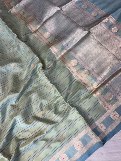 Handwoven pure Kora katan silk saree