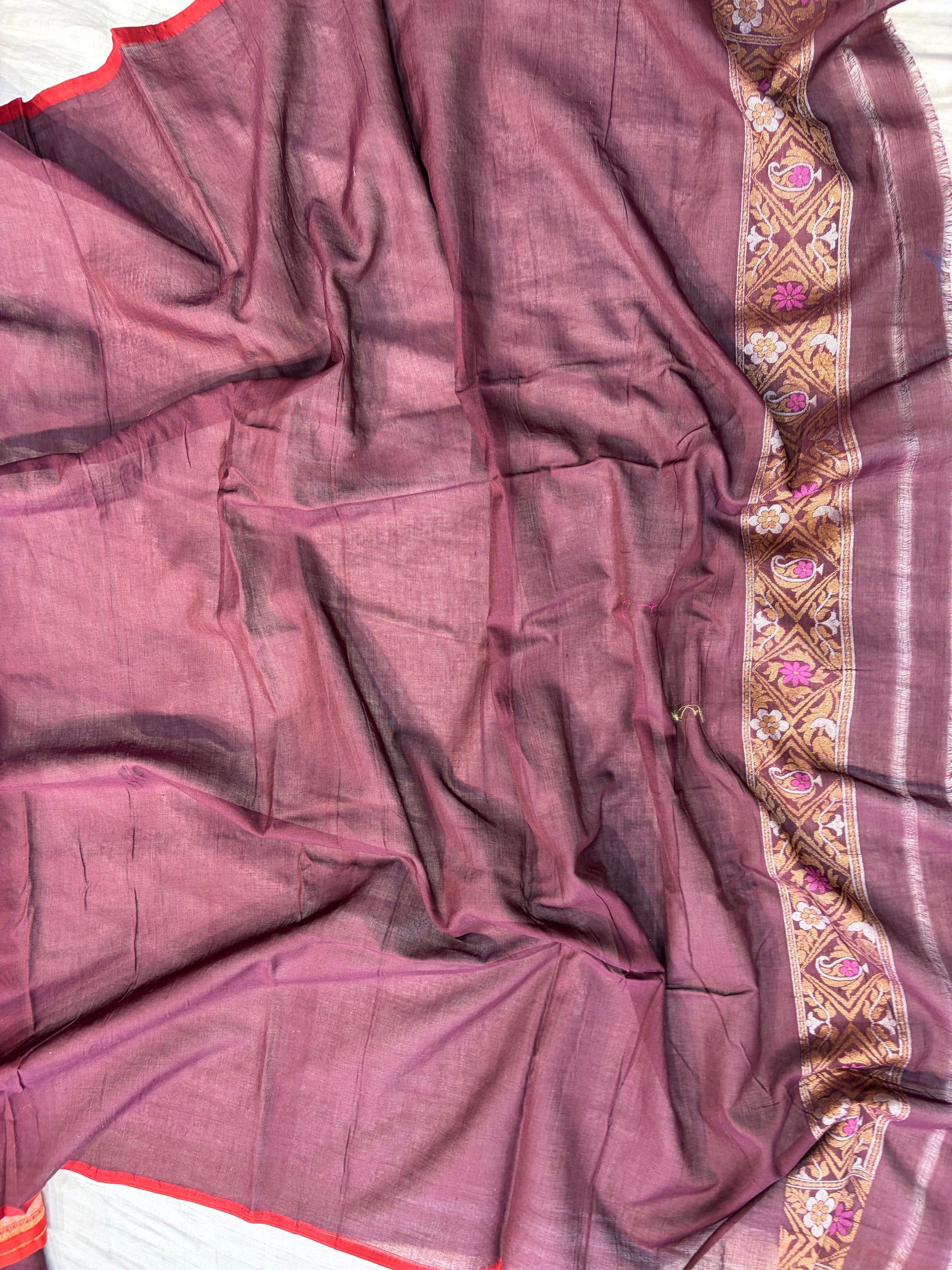Beautiful pure premium cotton jamdani saree