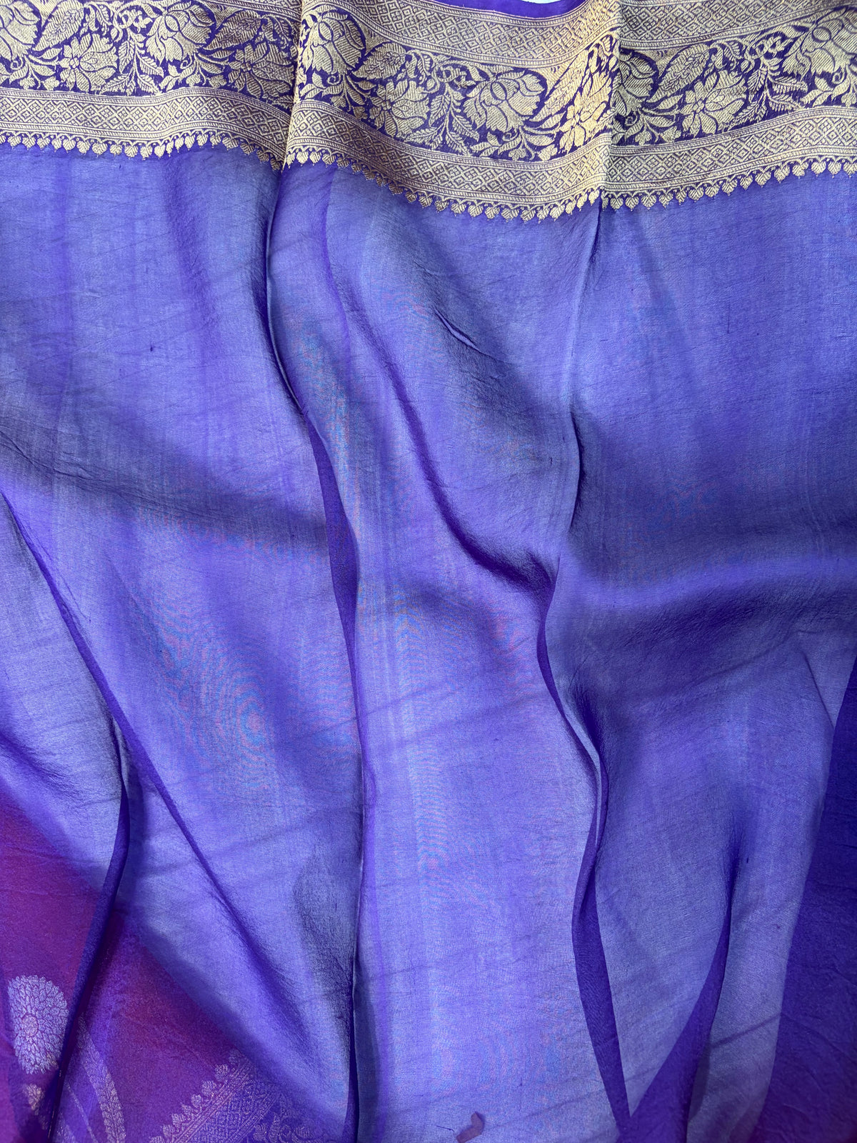 Pure handloom kora silk saree in red with purple colour