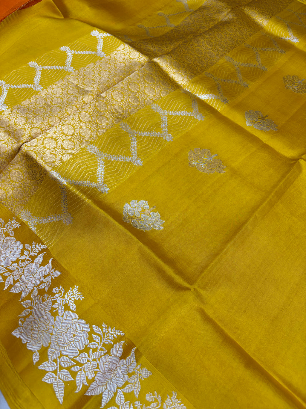 PURE RAW MANGO SAREE IN YELLOW GOLD COLOUR