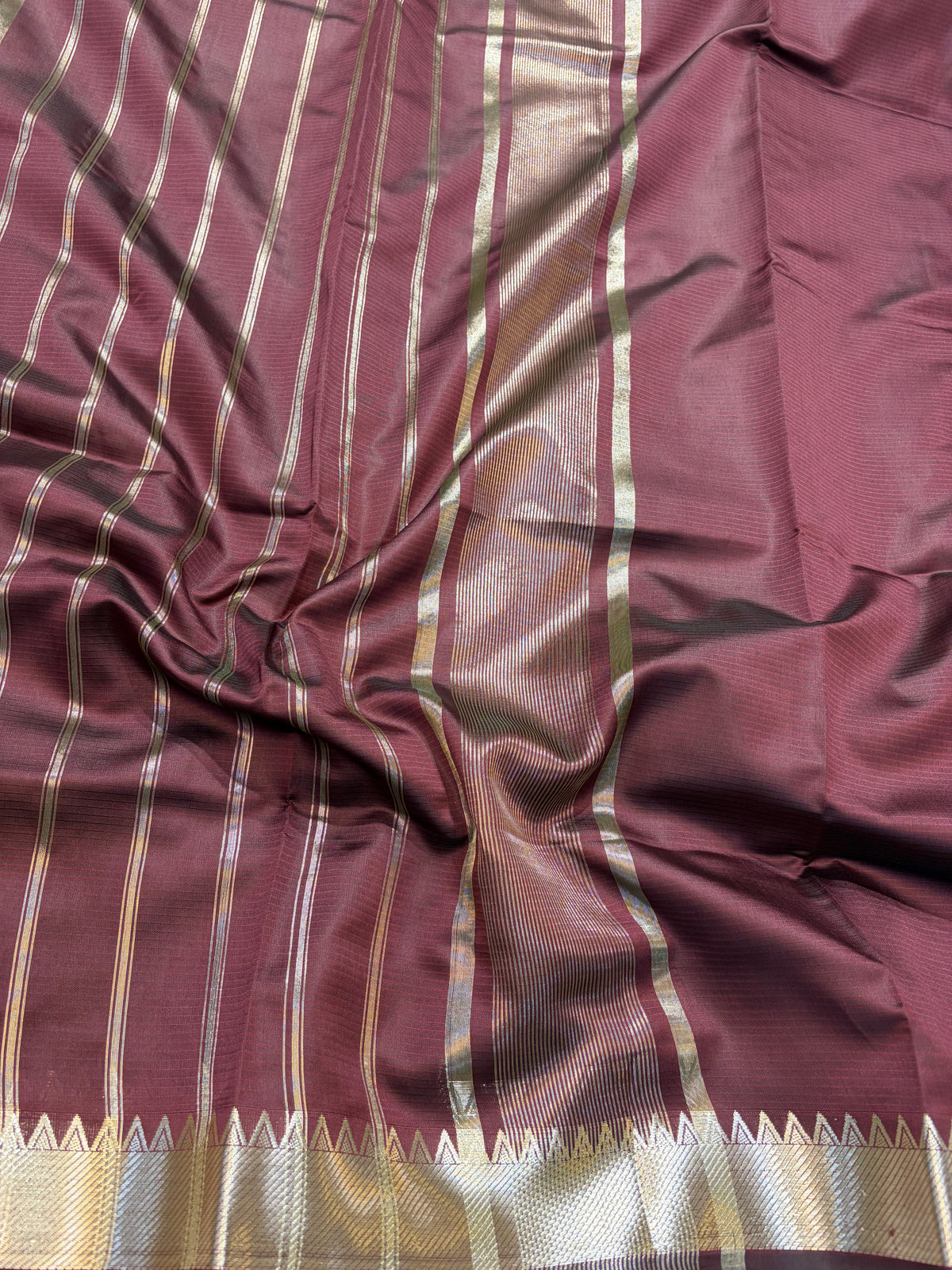 Banarasi soft silk saree in wine colour