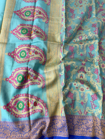 Beautiful pure premium kora jamdani saree