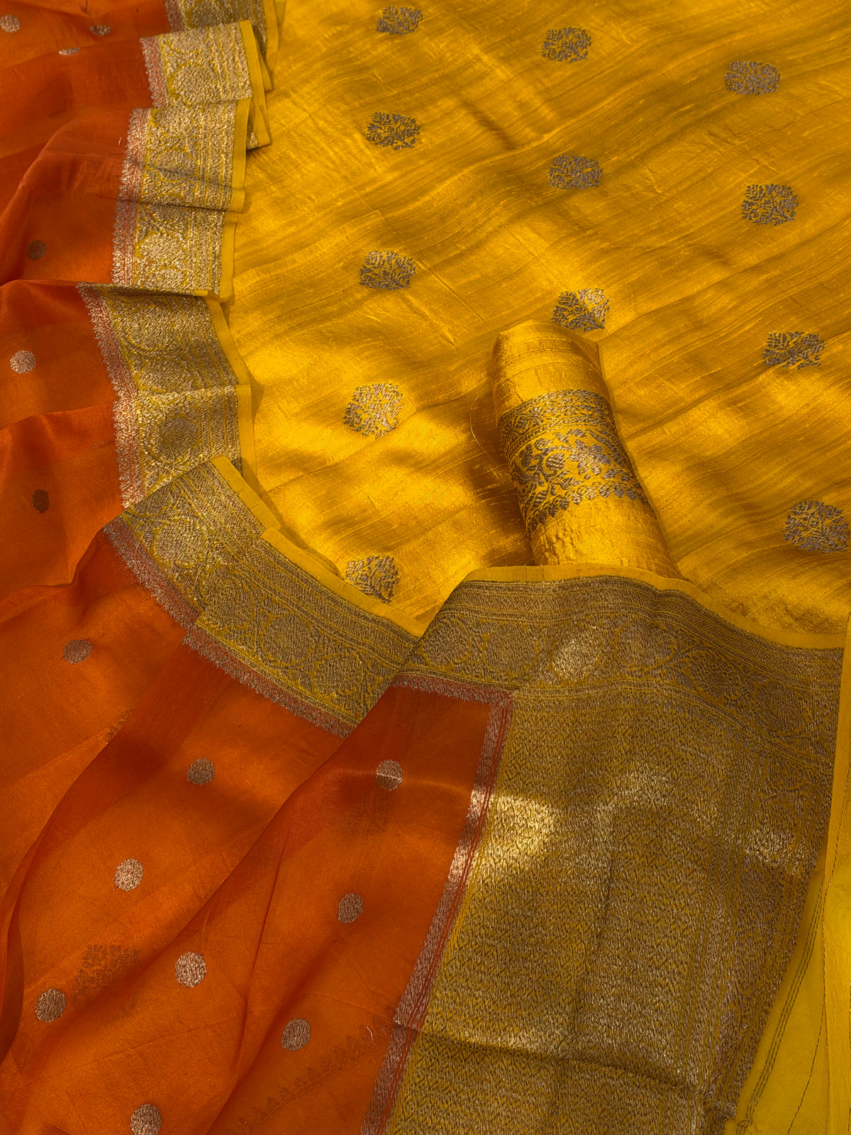 Pure handwoven Raw silk suit in beautiful combination (Copy)