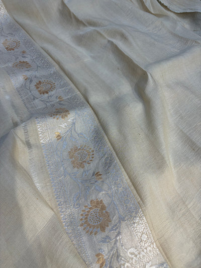 Banarasi pure Tussar Georgette silk saree with multiple meenakari work