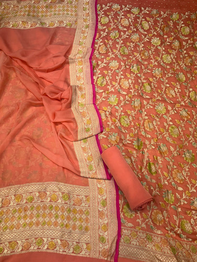 Pure Georgette Hand Brush Suit Set