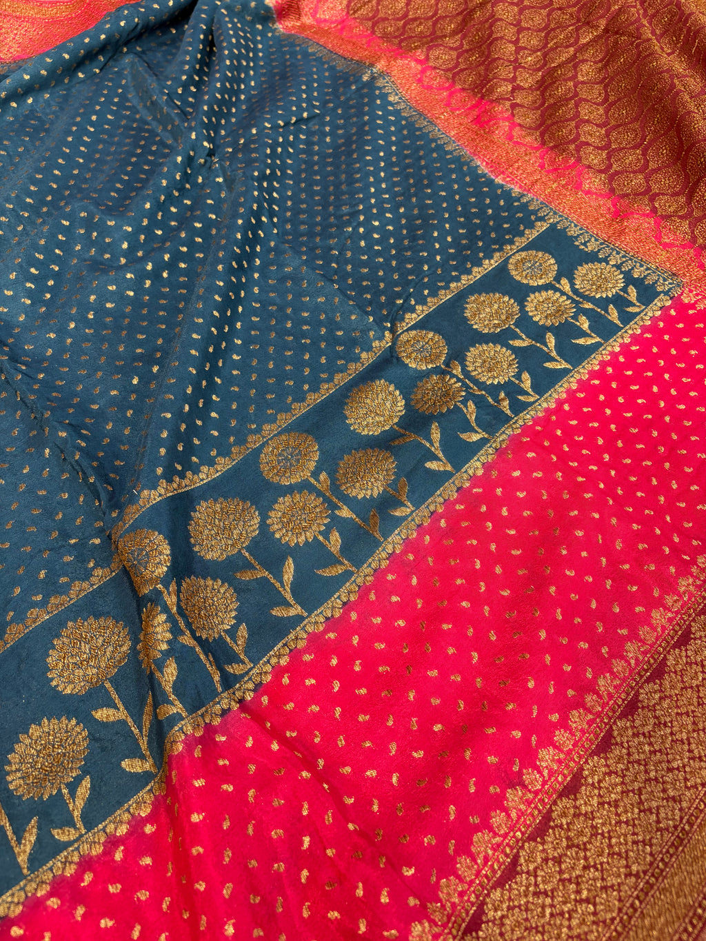 Beautiful Banarasi crepe silk saree