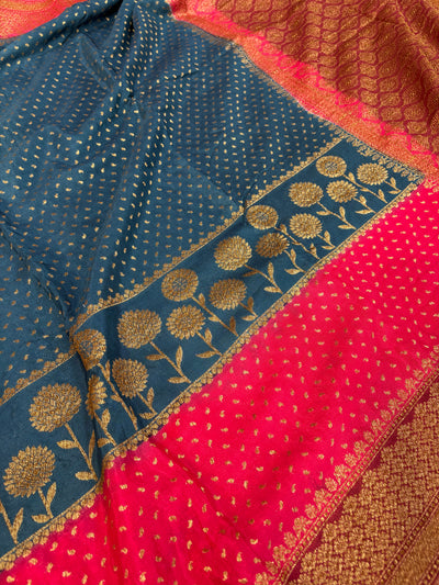 Beautiful Banarasi crepe silk saree