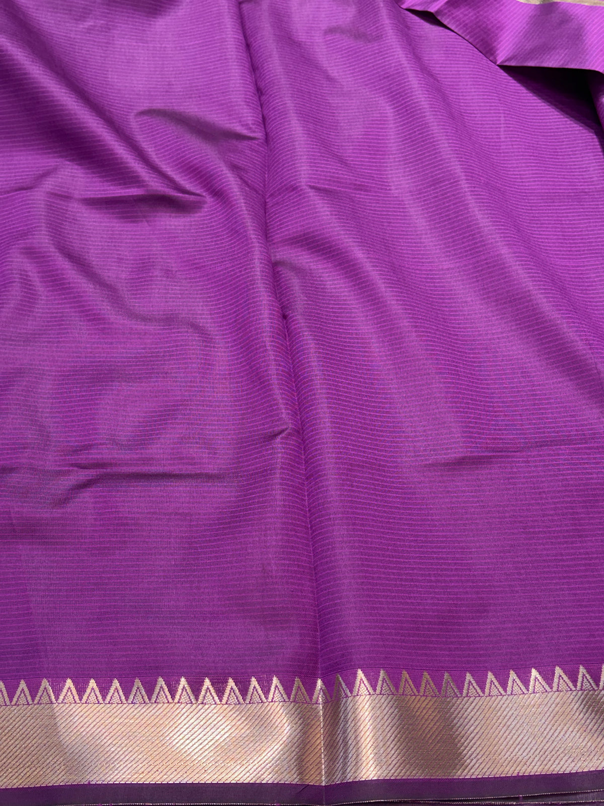 Banarasi soft silk saree in purple colour