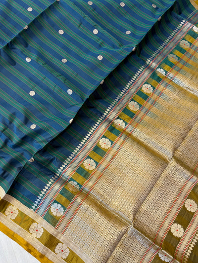 Handwoven pure Kora katan silk saree