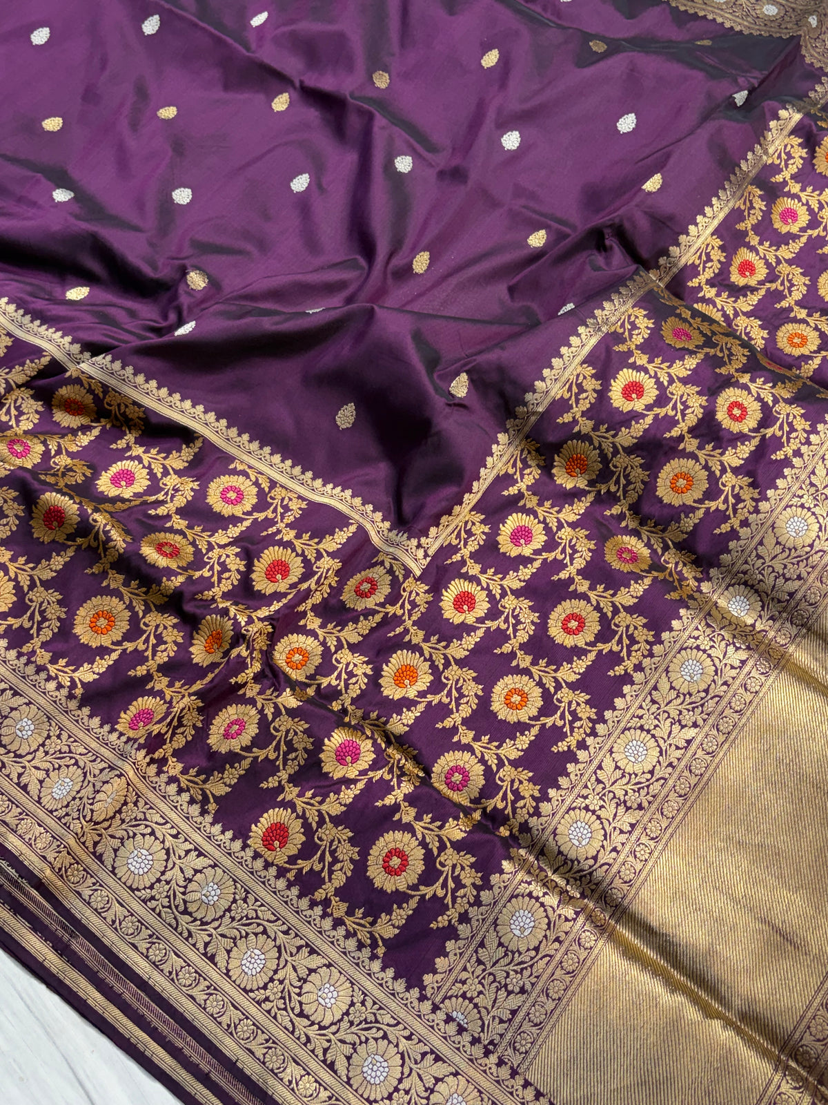 Handwoven pure katan silk saree