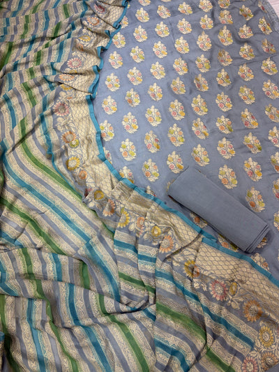 Pure Georgette Hand Brush Suit Set