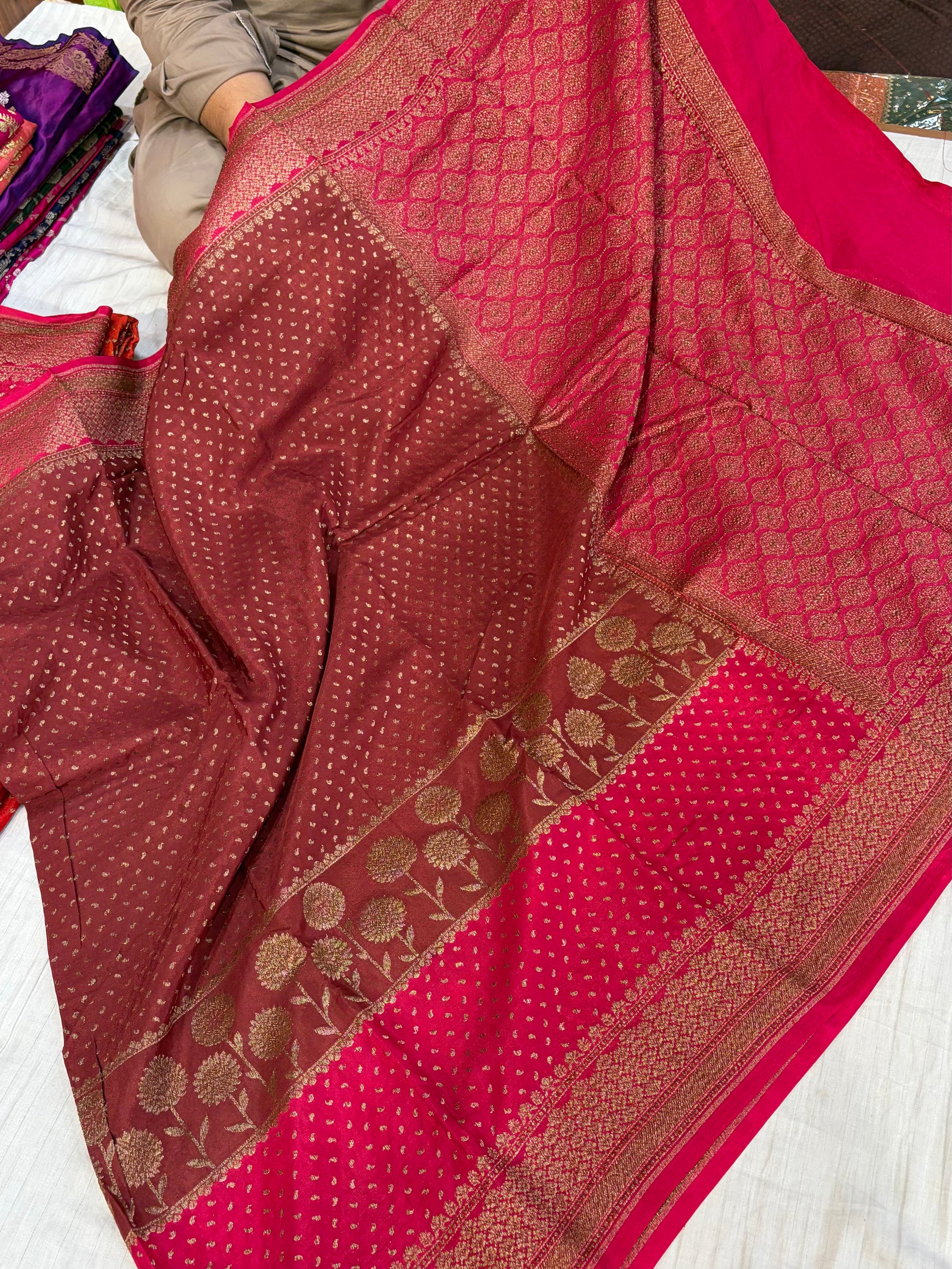 Beautiful Banarasi crepe silk saree