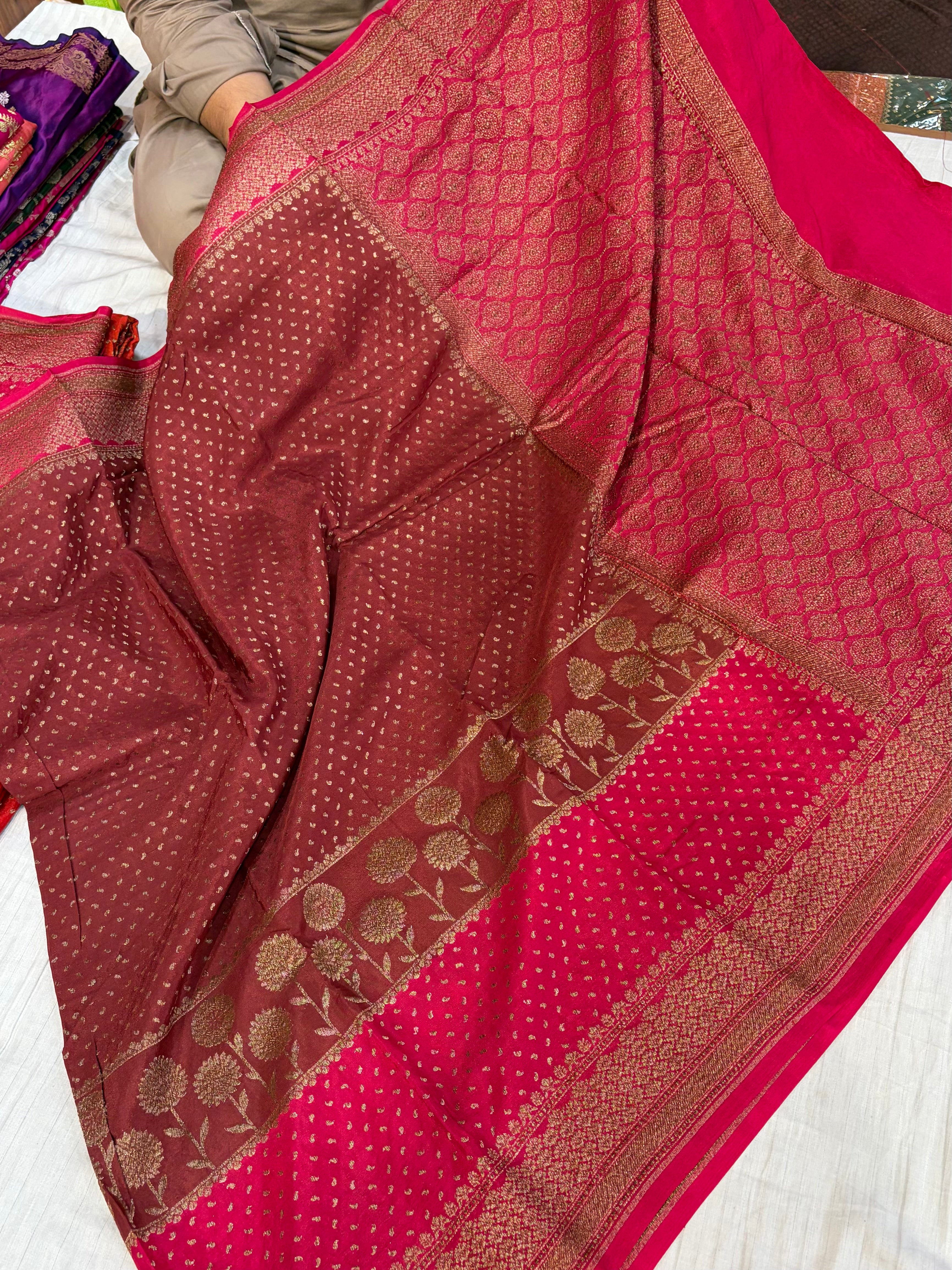 Beautiful Banarasi crepe silk saree