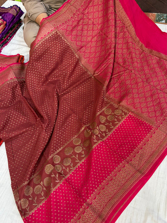 Beautiful Banarasi crepe silk saree