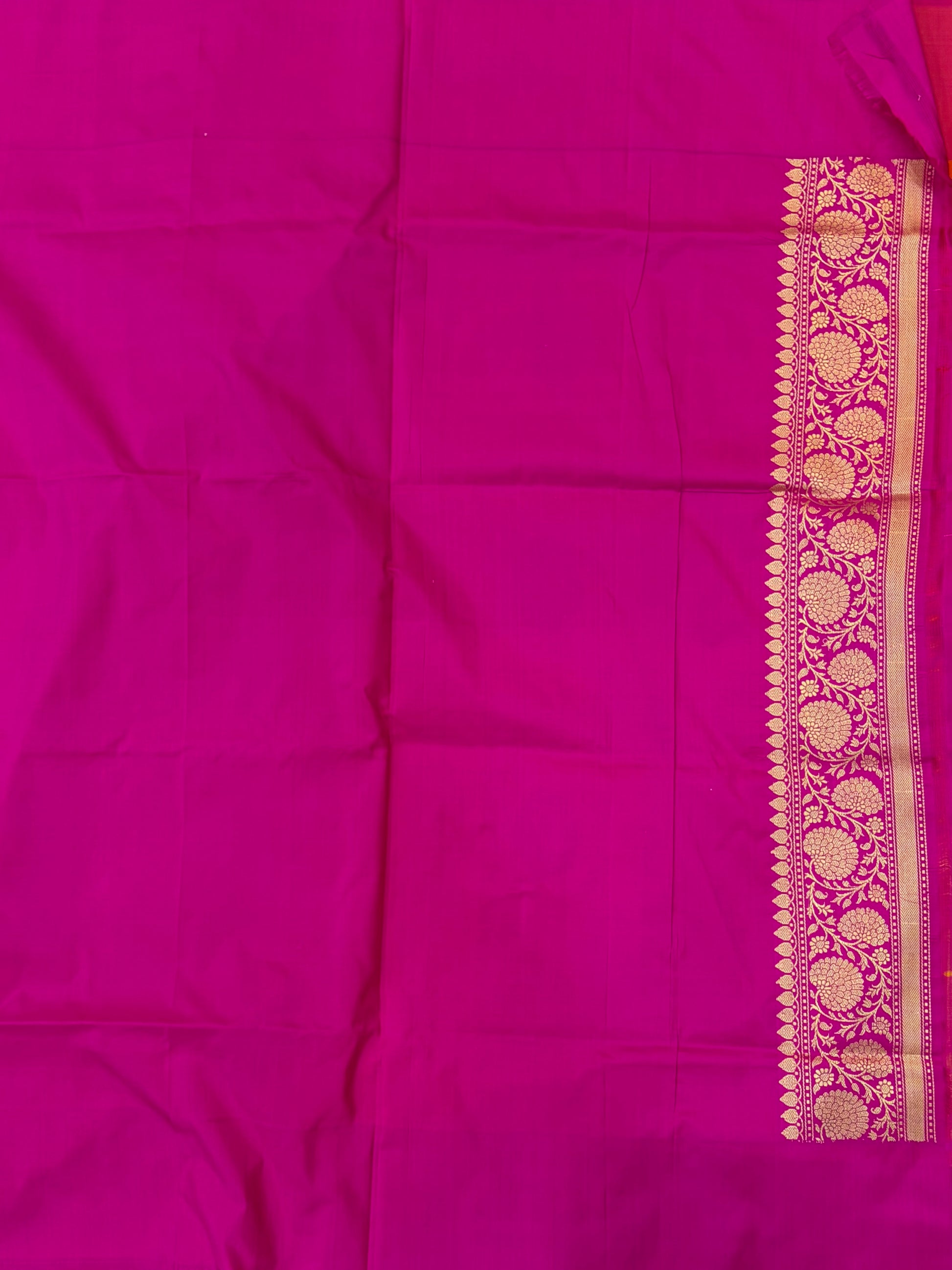 Pure handloom katan silk sareee in rangkat colour
