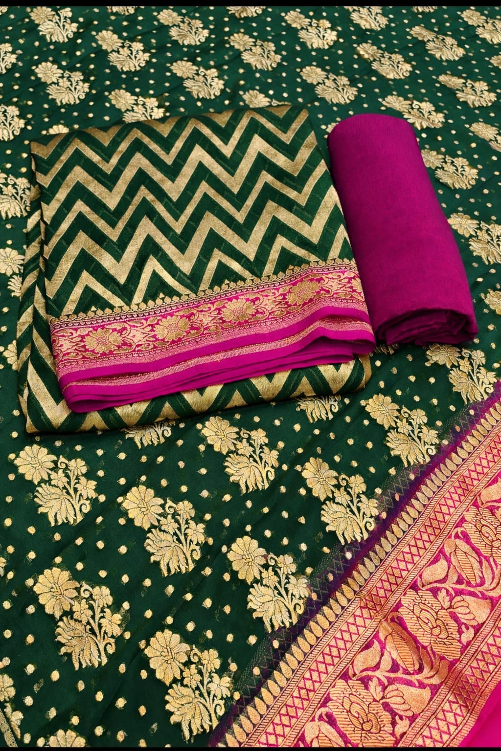 Pure handloom Georgette Suit Set