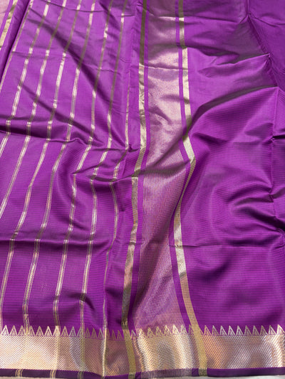 Banarasi soft silk saree in purple colour