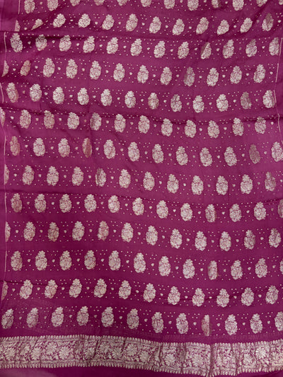 Pure khaddi chiffon suit in onion pink colour