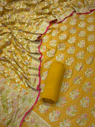 Pure Georgette Hand Brush Suit Set
