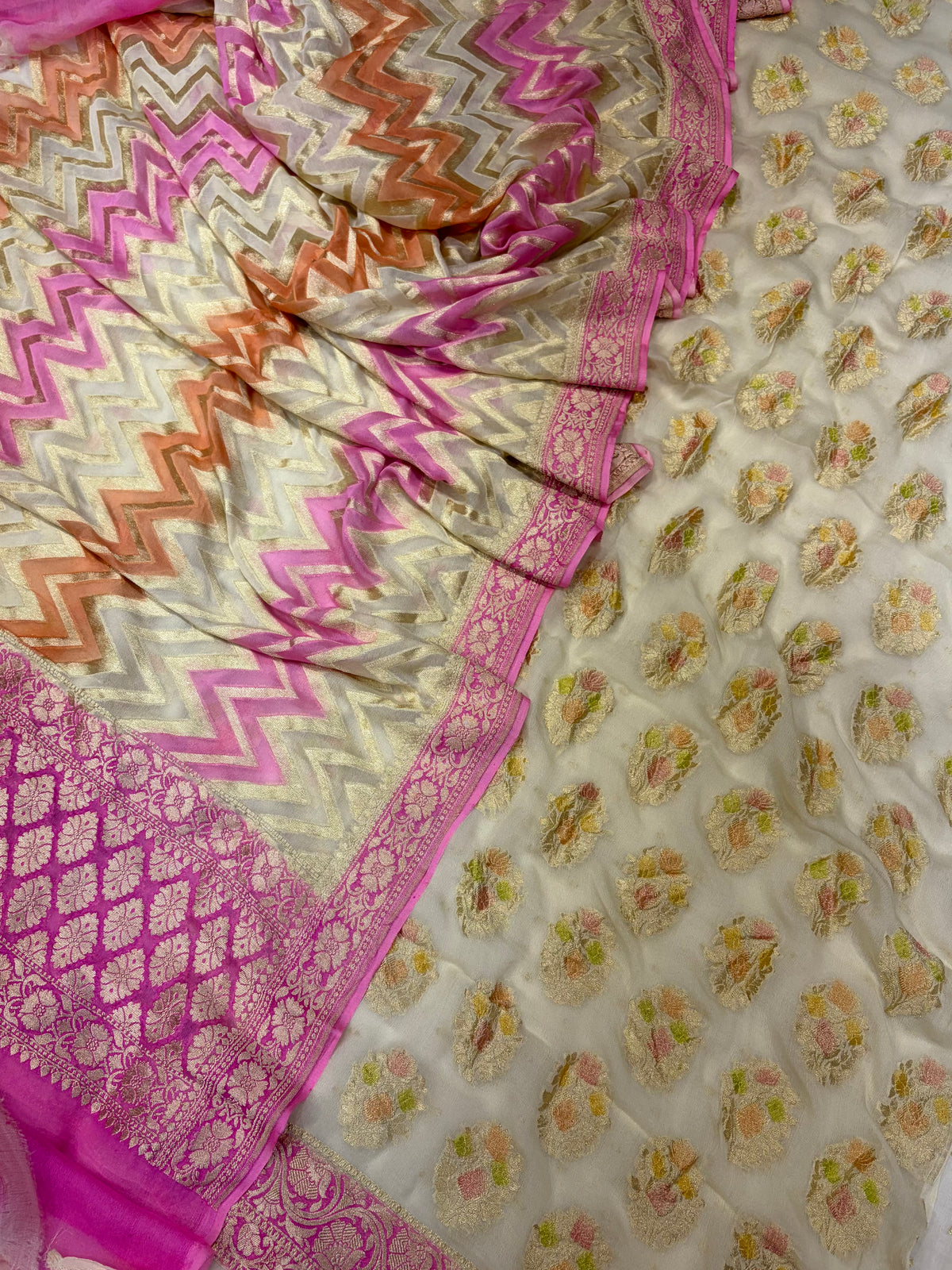 Pure Georgette Hand Brush Suit Set