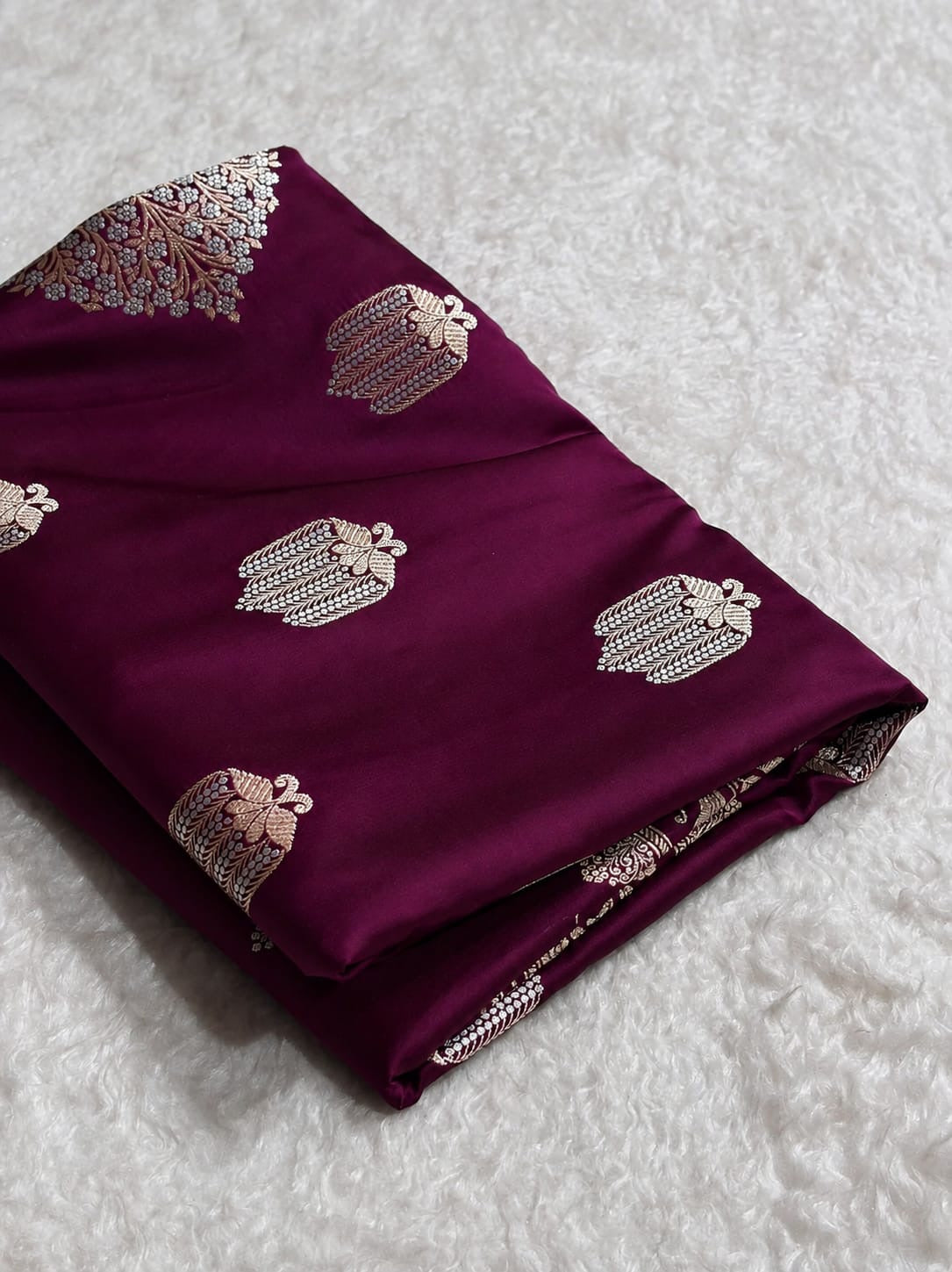 Beautiful Mashru silk saree in Wine colour