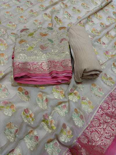 Pure Georgette Hand Brush Suit Set