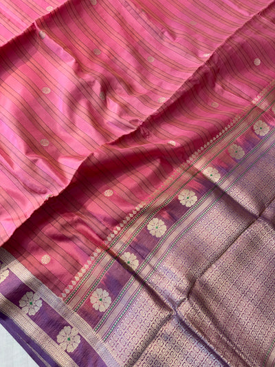 Handwoven pure Kora katan silk saree