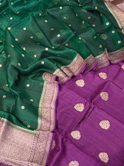 Pure handwoven Raw silk suit in beautiful combination