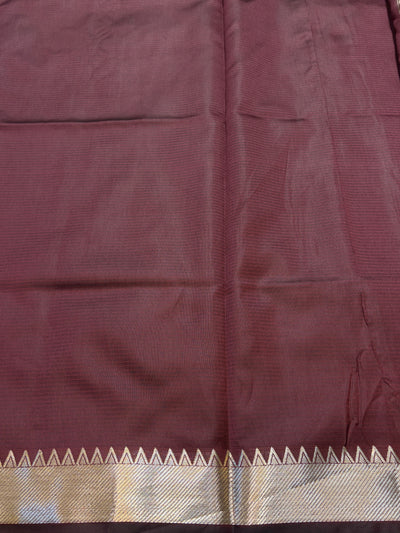 Banarasi soft silk saree in wine colour