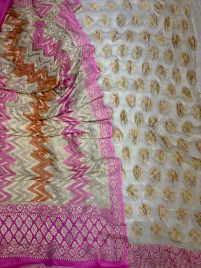 Pure Georgette Hand Brush Suit Set