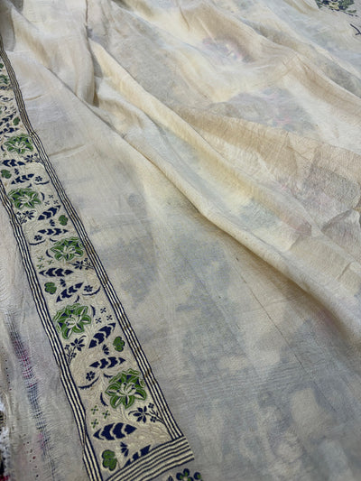 Banarasi pure Tussar Georgette silk saree with multiple meenakari work