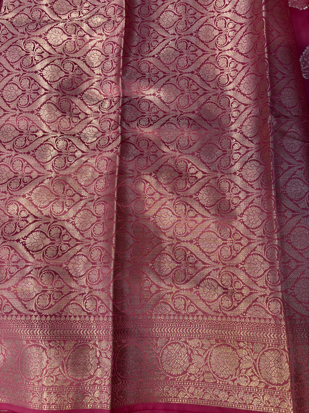 Banarasi mulberry katan silk saree in beautiful Tea rose colour
