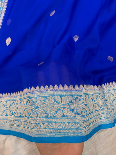 PURE KHADDI CHIFFON SILK SAREE IN DUAL COLOUR