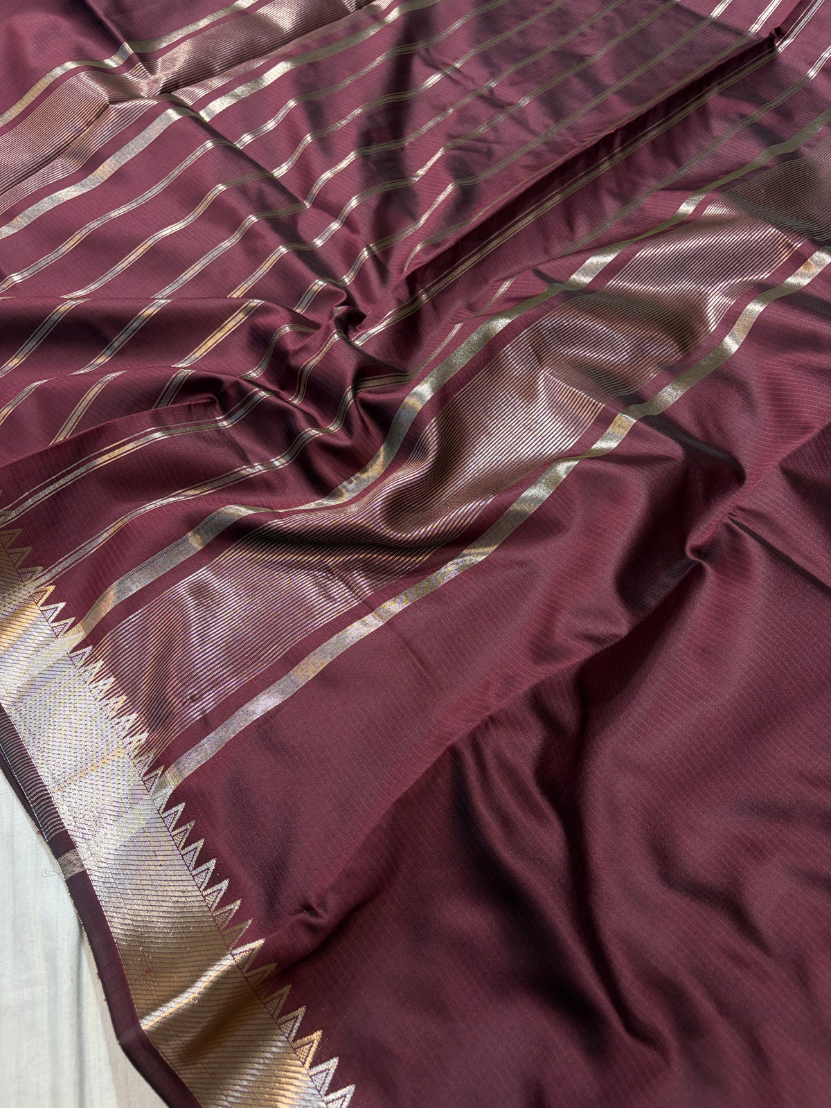 Banarasi soft silk saree in wine colour