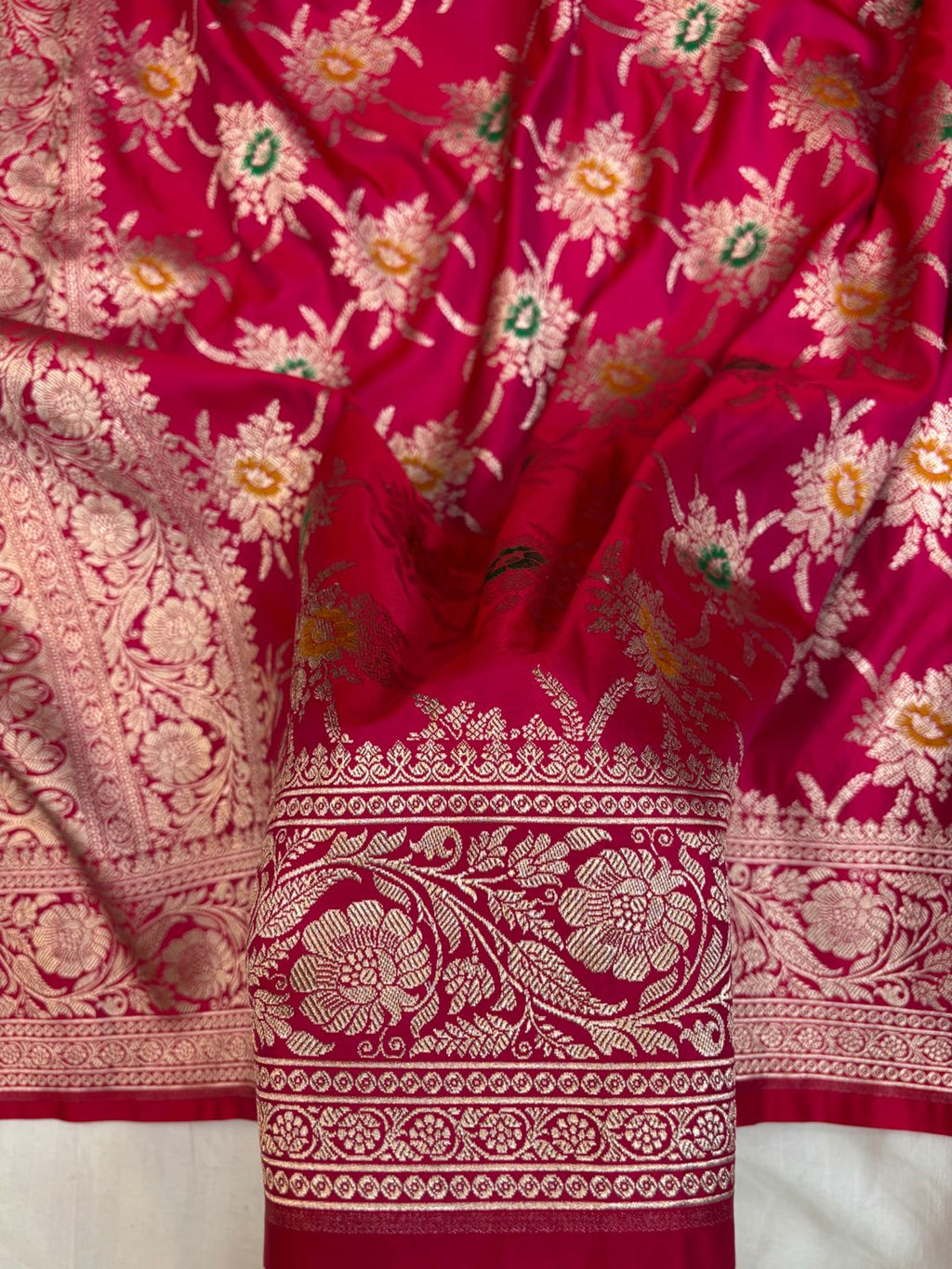 Rani Mashru Silk Saree With Zari  Border Mina Boota