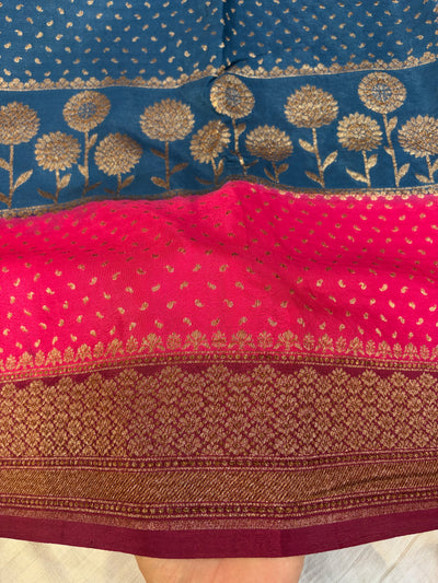 Beautiful Banarasi crepe silk saree