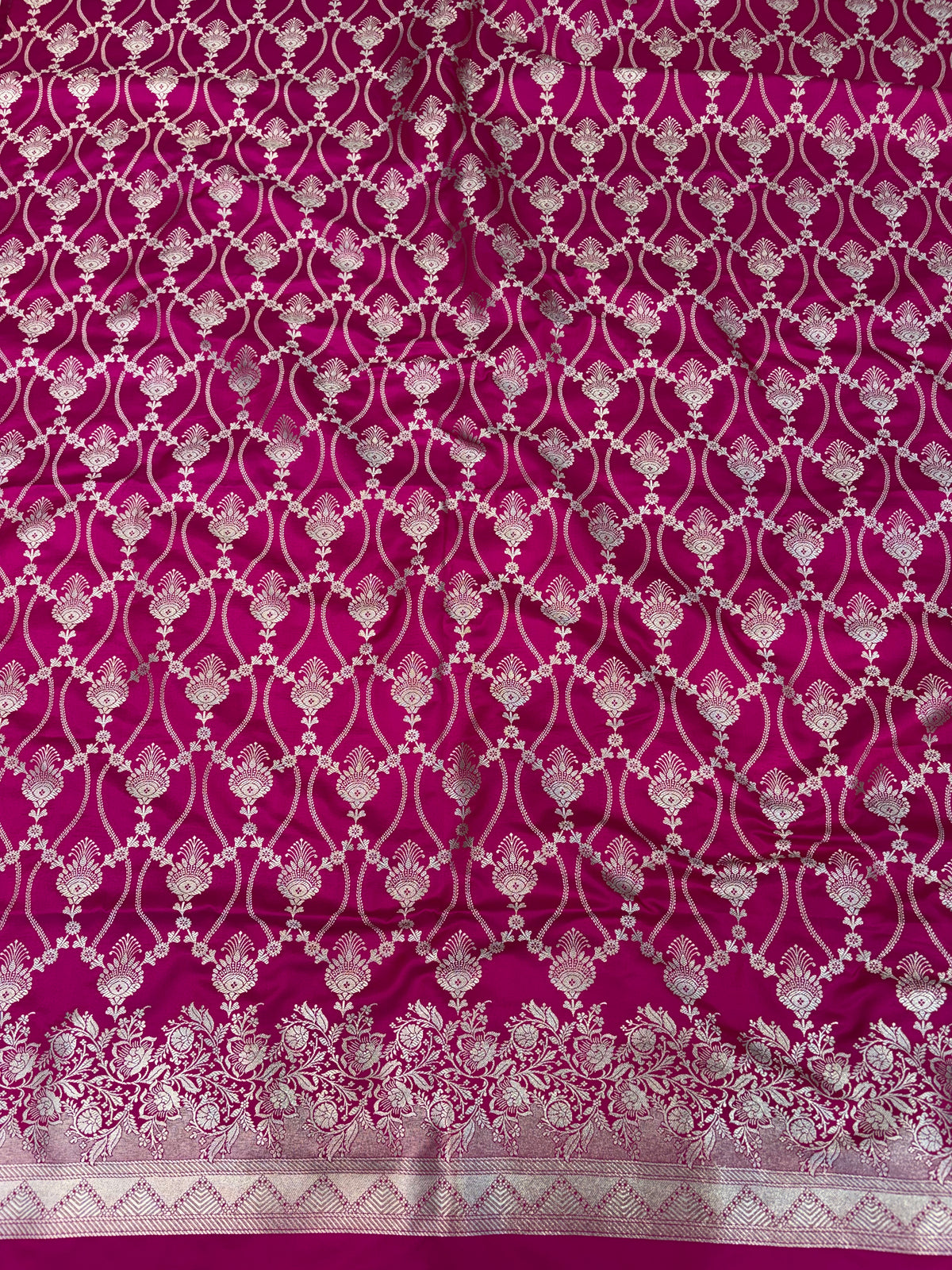 Beautiful Banarasi Mashru silk suit in Dark Rani colour