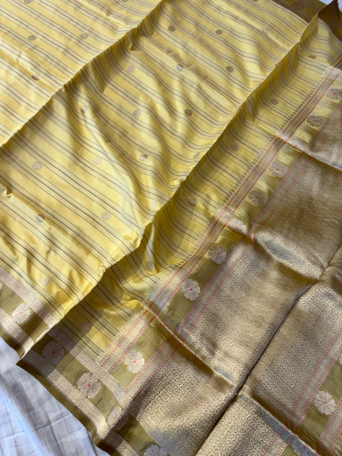 Handwoven pure Kora katan silk saree
