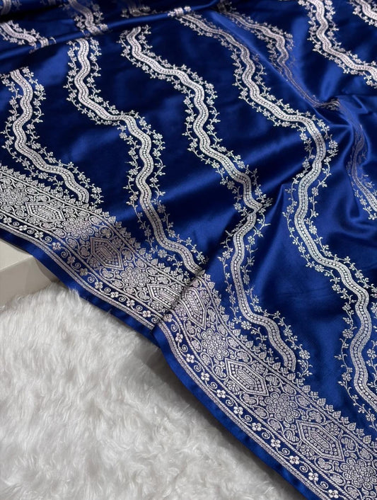 Beautiful Mashru silk saree in Royal blue colour