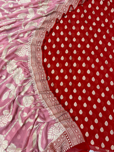 Pure handwoven georgette suit in beautiful colour