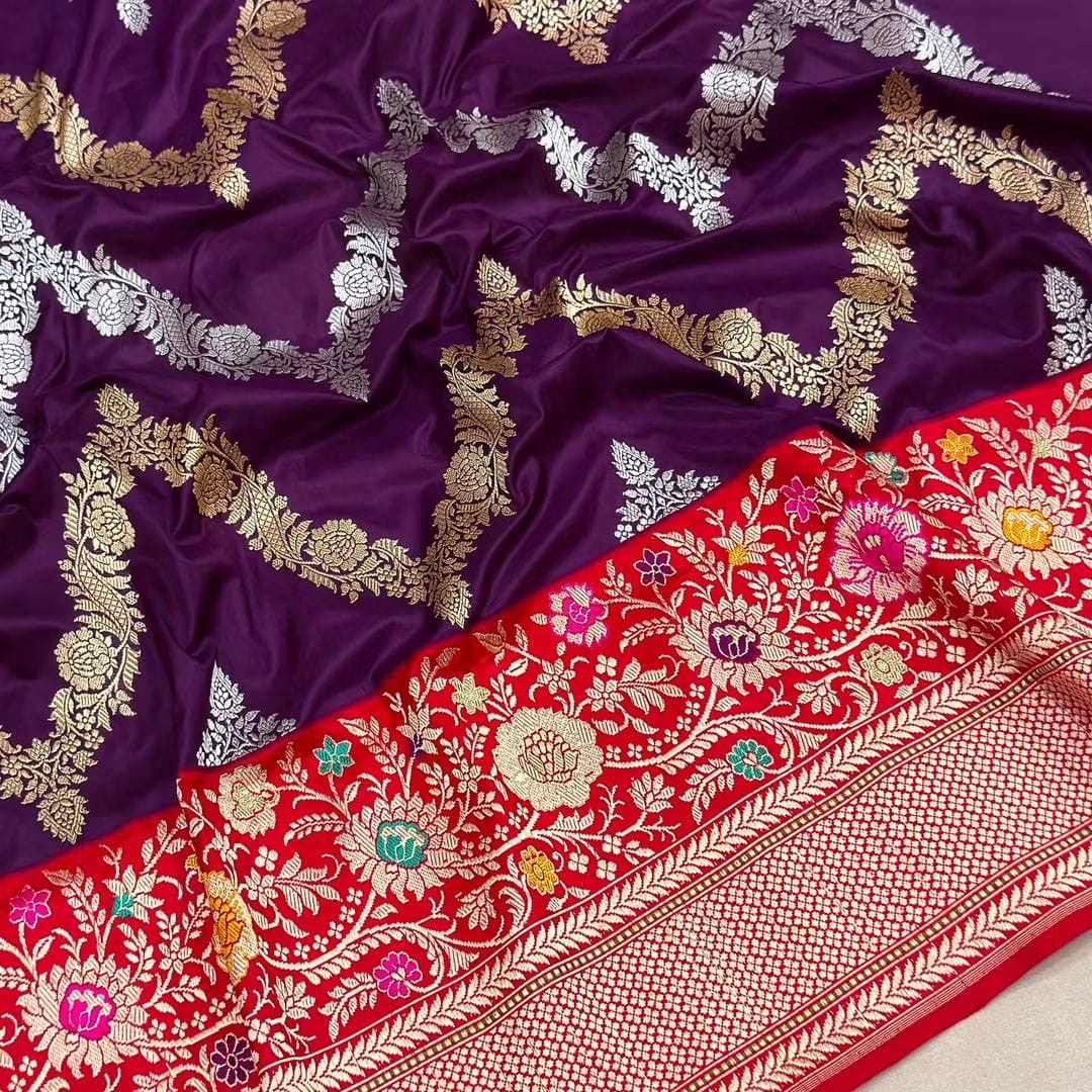 Handwoven pure katan silk saree