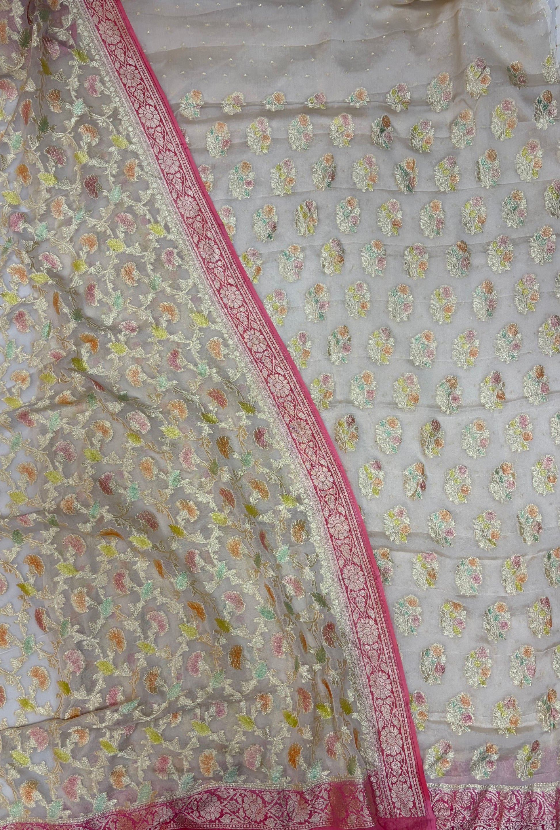 Pure Georgette Hand Brush Suit Set