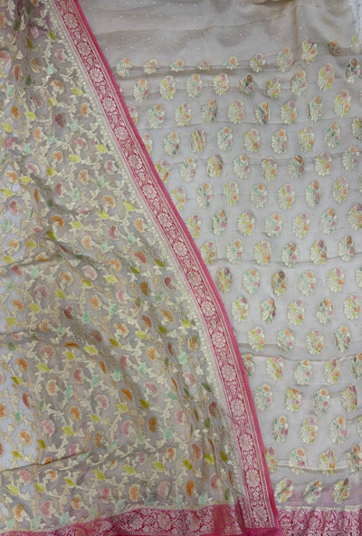 Pure Georgette Hand Brush Suit Set