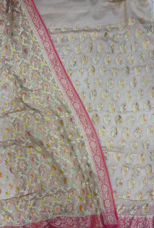 Pure Georgette Hand Brush Suit Set