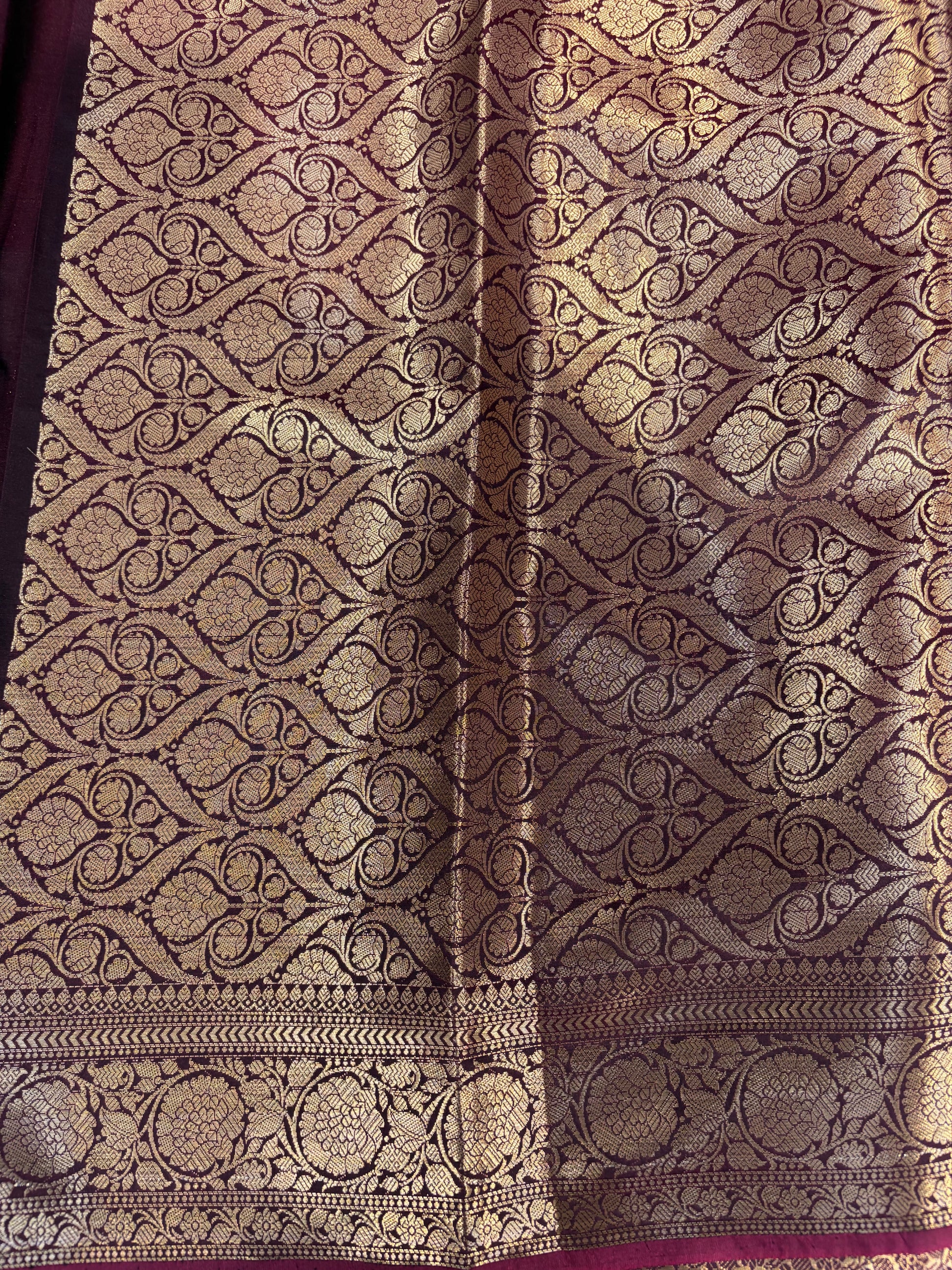 Banarasi mulberry katan silk saree in beautiful wine colour