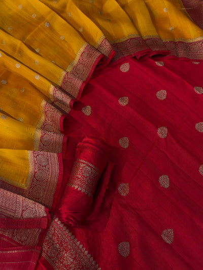 Pure handwoven Raw silk suit in beautiful combination