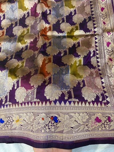 Beautiful Pure handloom katan silk sareee in Rangkat colour