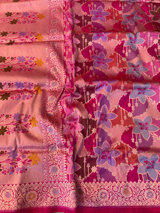 Handwoven pure Rangkat katan silk saree