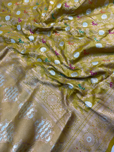 Beautiful Premium katan silk saree in olive colour