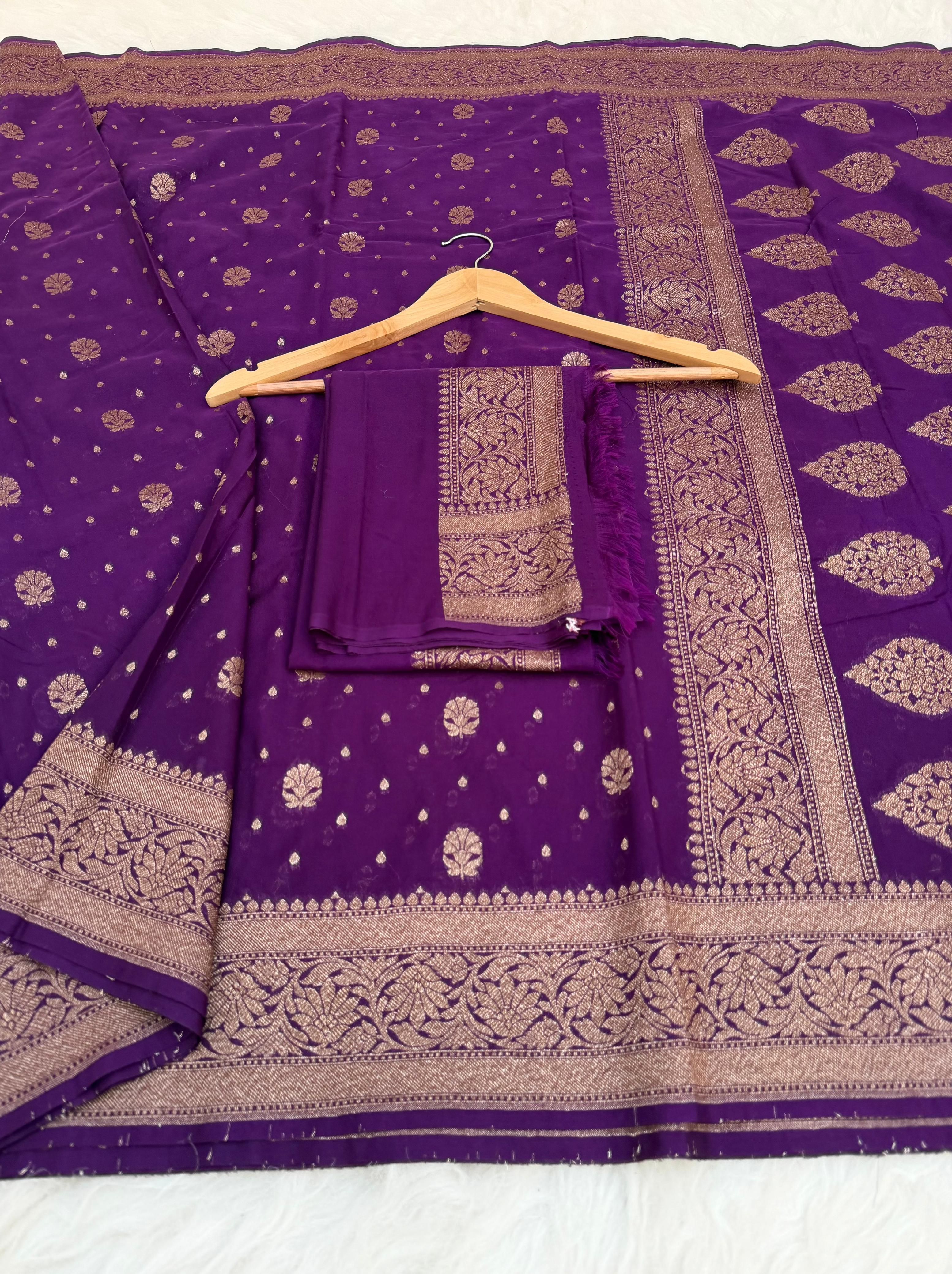 (Copy) Banarasi semi georgette silk saree